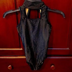 Five Dancewear high neck black and nude Leo